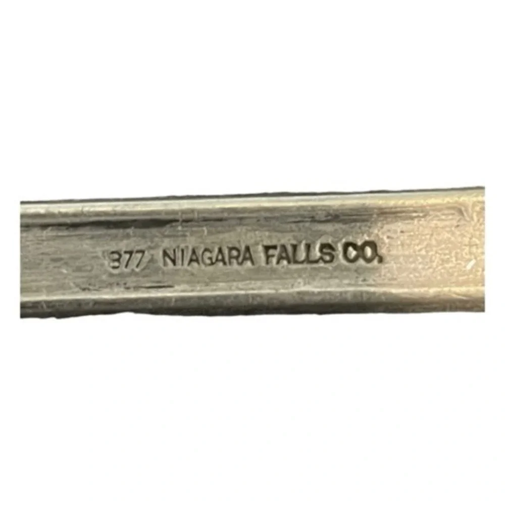 Antique 1877 Niagara Falls Silver Co Ladle 1906 Wild Rose Silver Plate Sauce‎